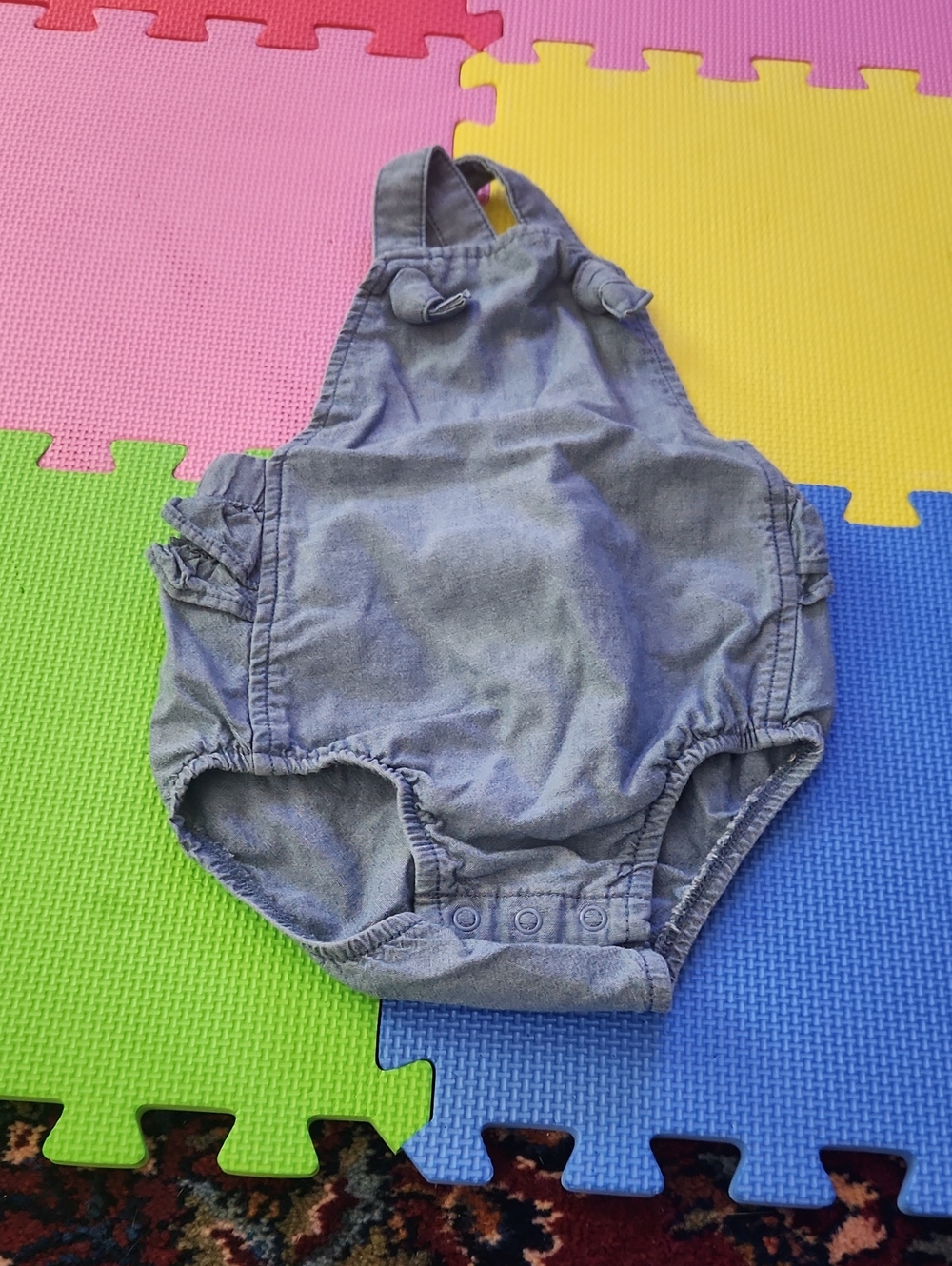 Carter's Light Blue Denim-Style Bubble Romper